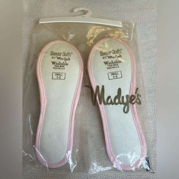 Vintage Madye's Pink Ruffle Glamour Skuffs Slippers Boudoir Size Small 5-6 WOW - Picture 2 of 12